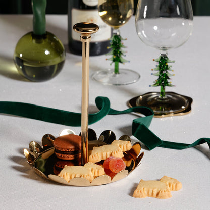 Scalloped Alloy Tray - Polished Gold