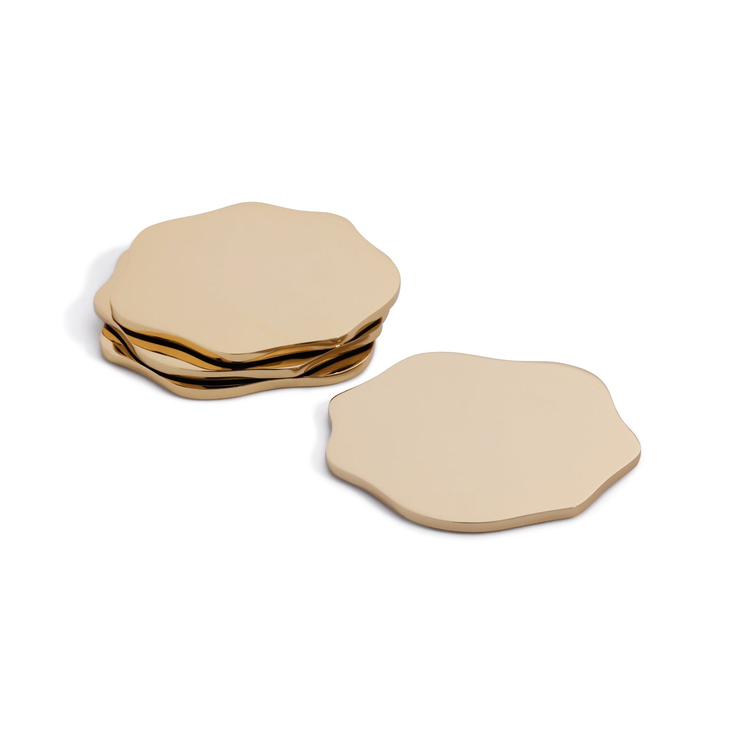 Lina Metal Coaster - Polished Gold - Set of 4