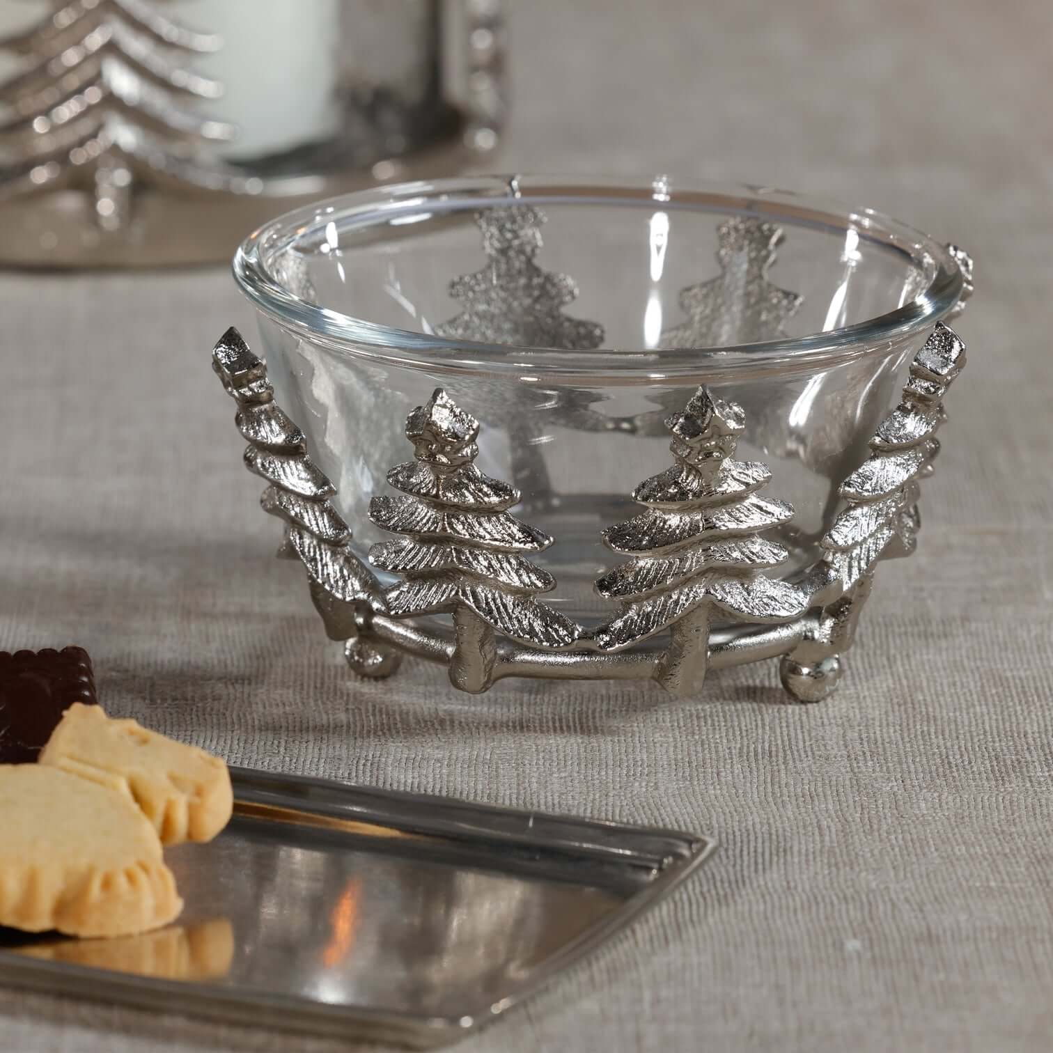 Forêt d’Hiver Glass and Metal Bowl - Bowls by Carlyle Avenue