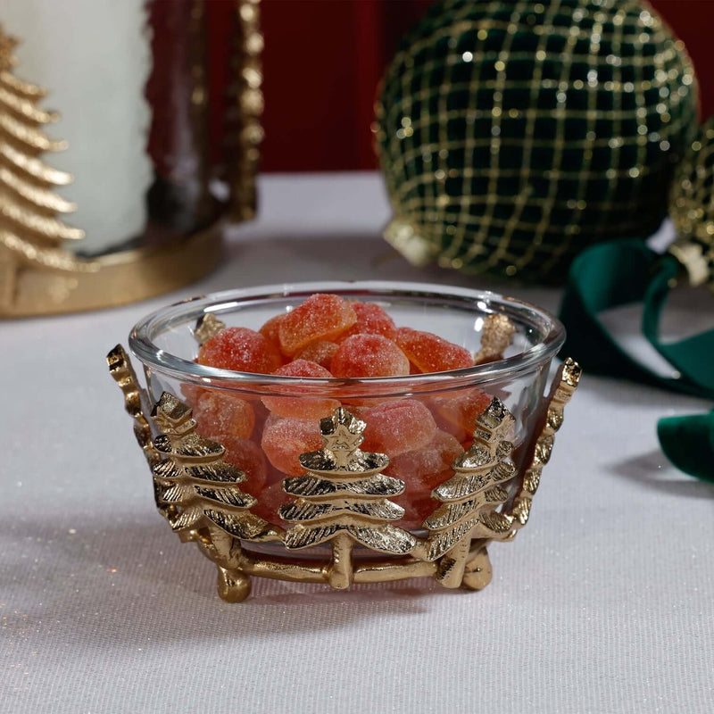 Forêt d’Hiver Glass and Metal Bowl - Bowls by Carlyle Avenue