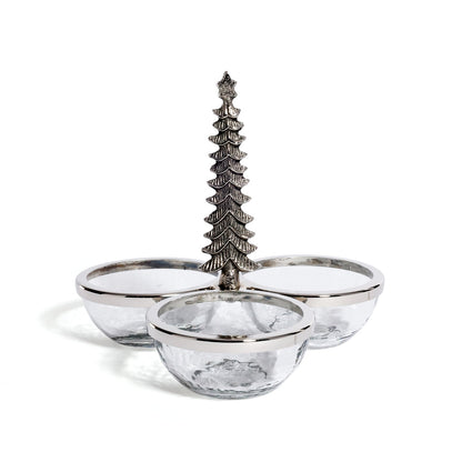 Forêt d’Hiver Glass and Metal Trio Condiment Set
