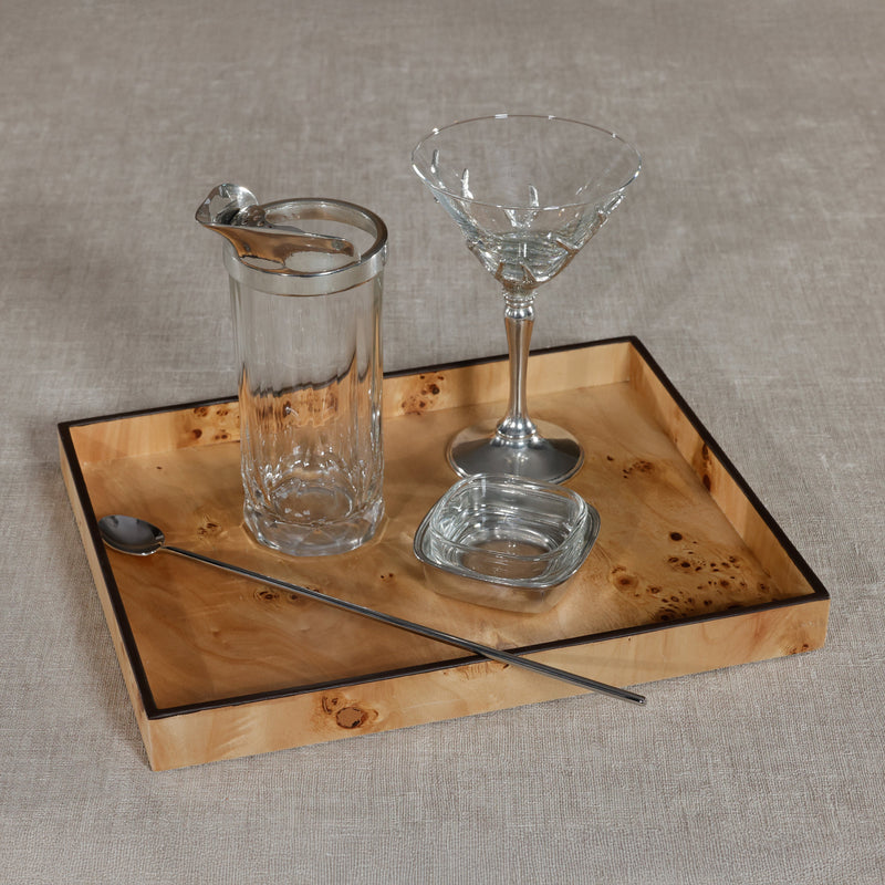 Valberg Burl Veneer All-Purpose Tray - Decorative Trays by Carlyle Avenue