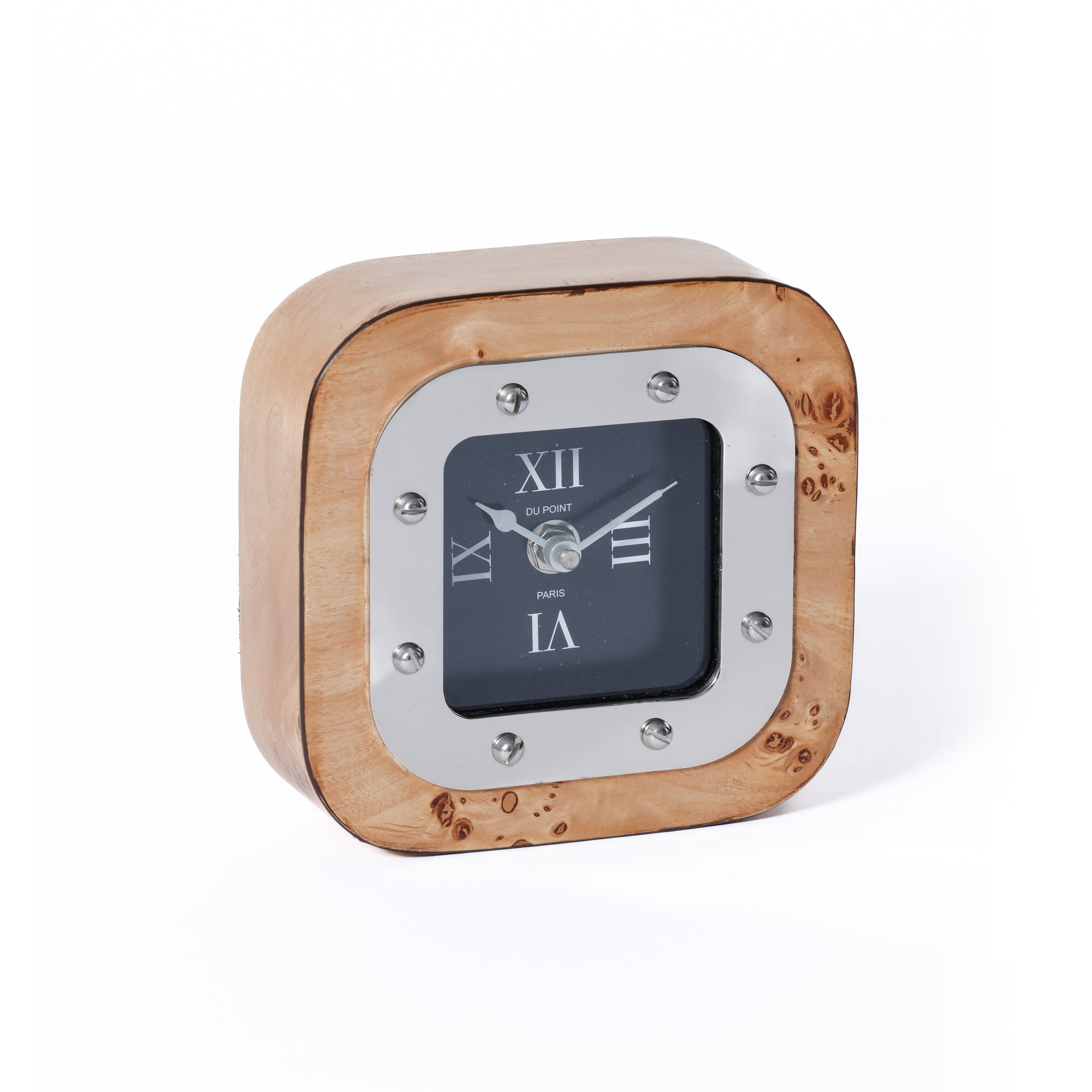 Valberg Burl Veneer Tabletop Clock - Decorative Accessories by Carlyle Avenue