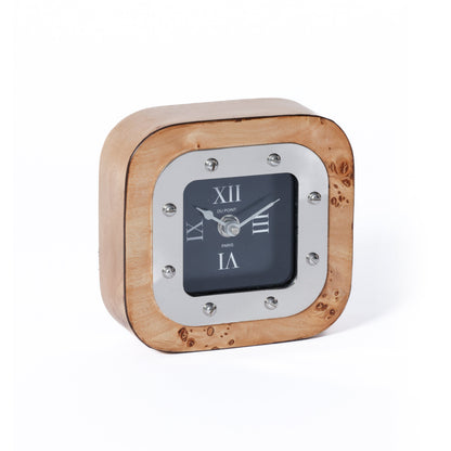 Valberg Burl Veneer Tabletop Clock