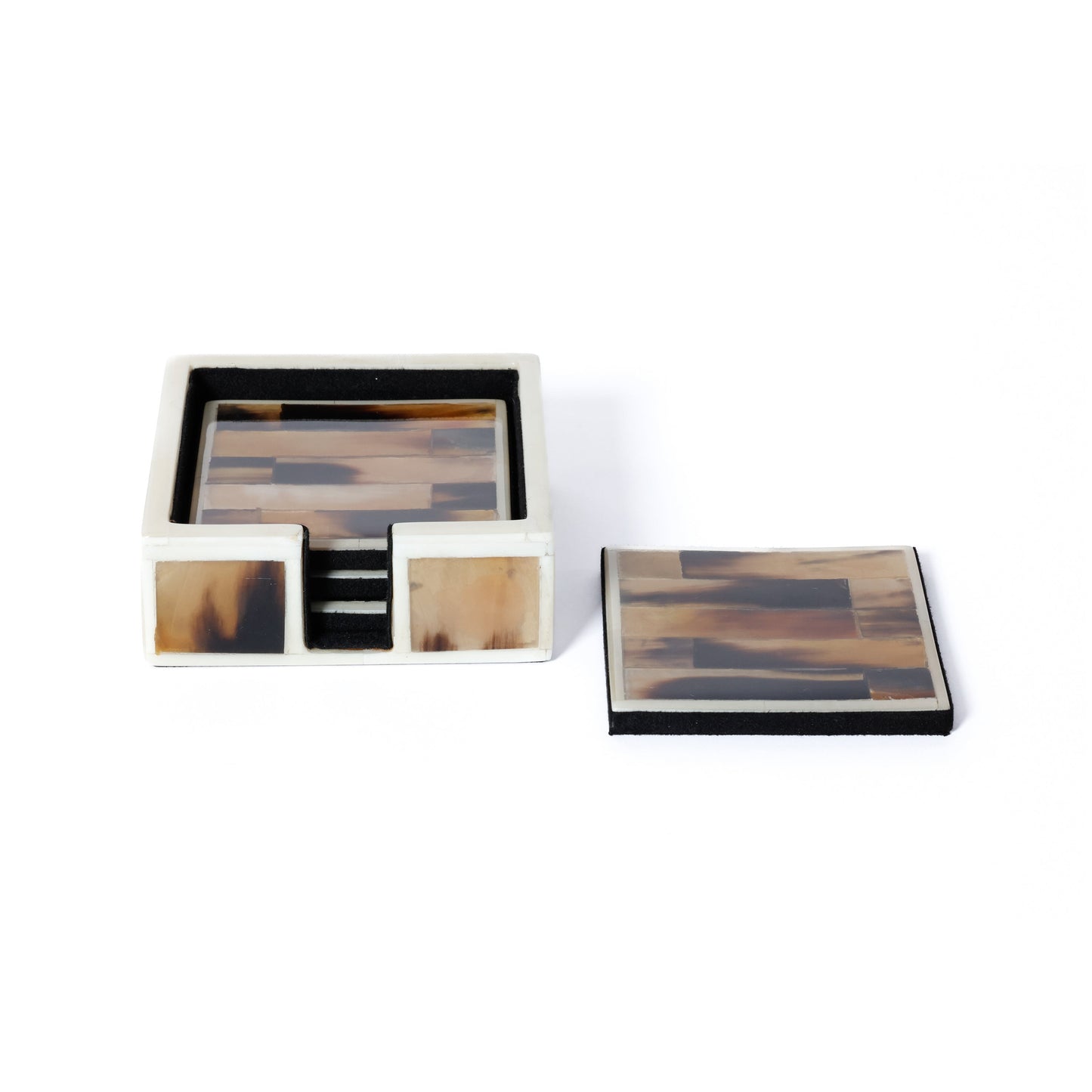 Maison Helvète Horn and Bone Coaster Set of 4