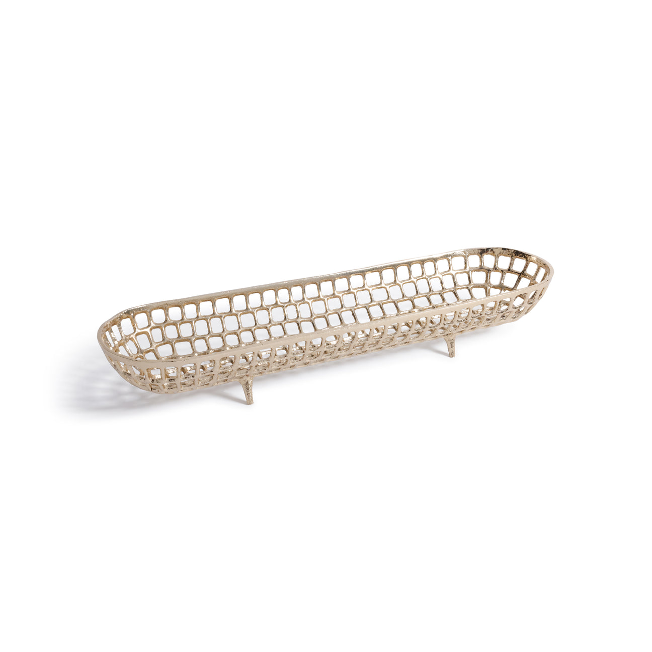Oval Metal  Tray-Gold, 28.025"