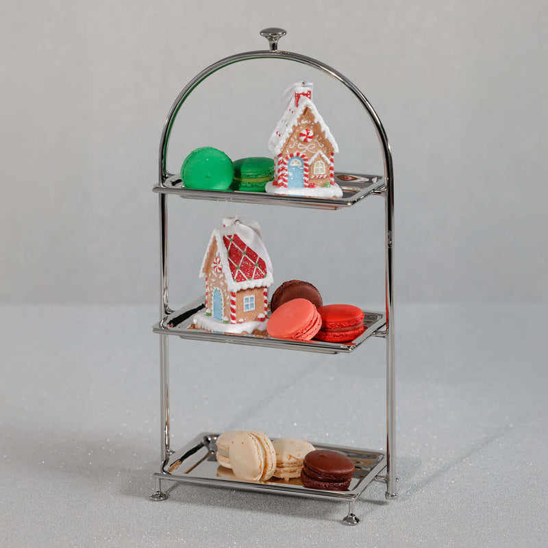 High Tea 3-Tier Stand - Polished Nickel - Trays by Carlyle Avenue