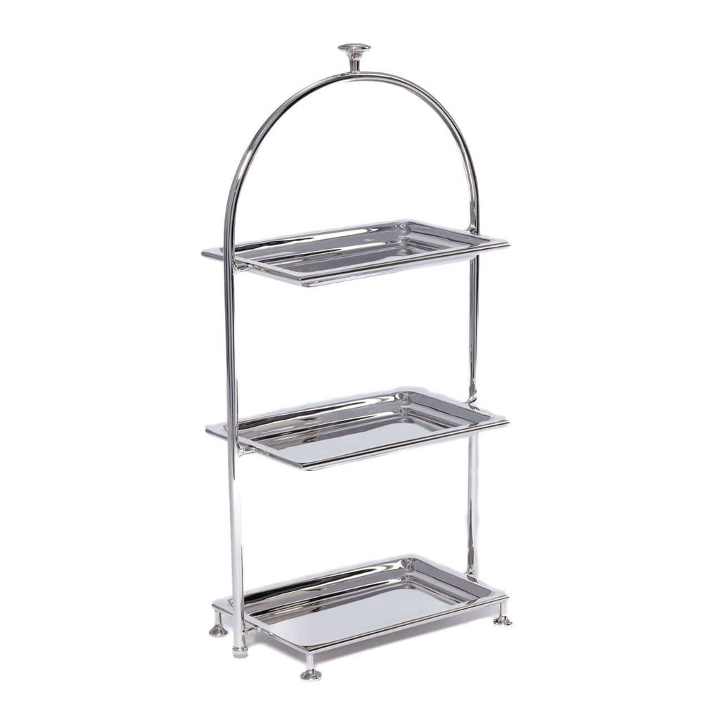 High Tea 3-Tier Stand - Polished Nickel - Trays by Carlyle Avenue
