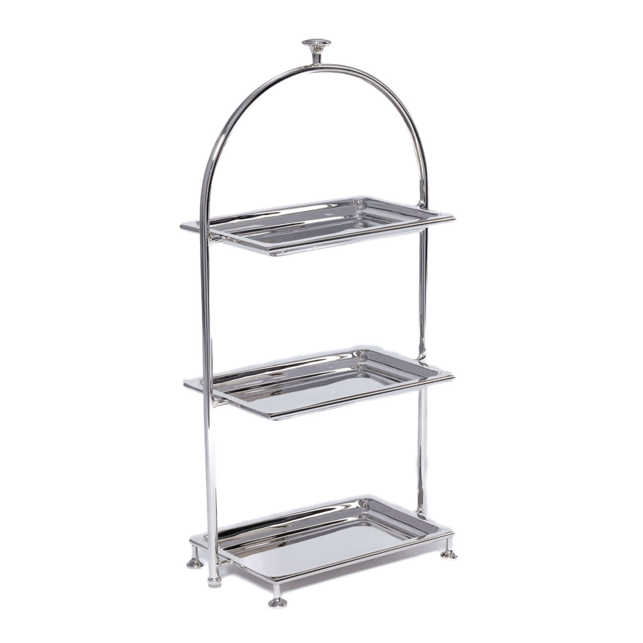 High Tea 3-Tier Stand - Polished Nickel - Trays by Carlyle Avenue
