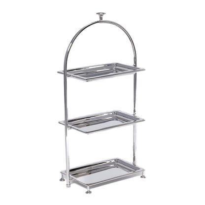 High Tea 3-Tier Stand - Polished Nickel - CARLYLE AVENUE