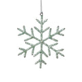 Green Beaded Snowflake Ornament, Set of 12