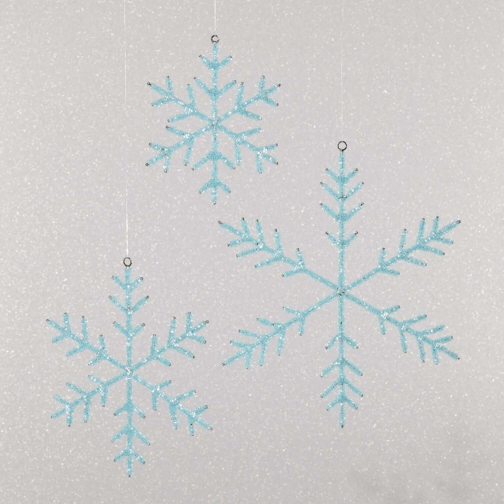 Blue Beaded Snowflake Ornament