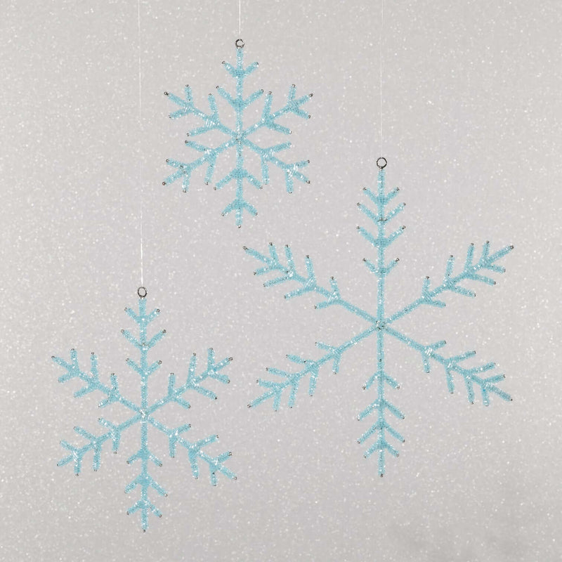 Blue Beaded Snowflake Ornament