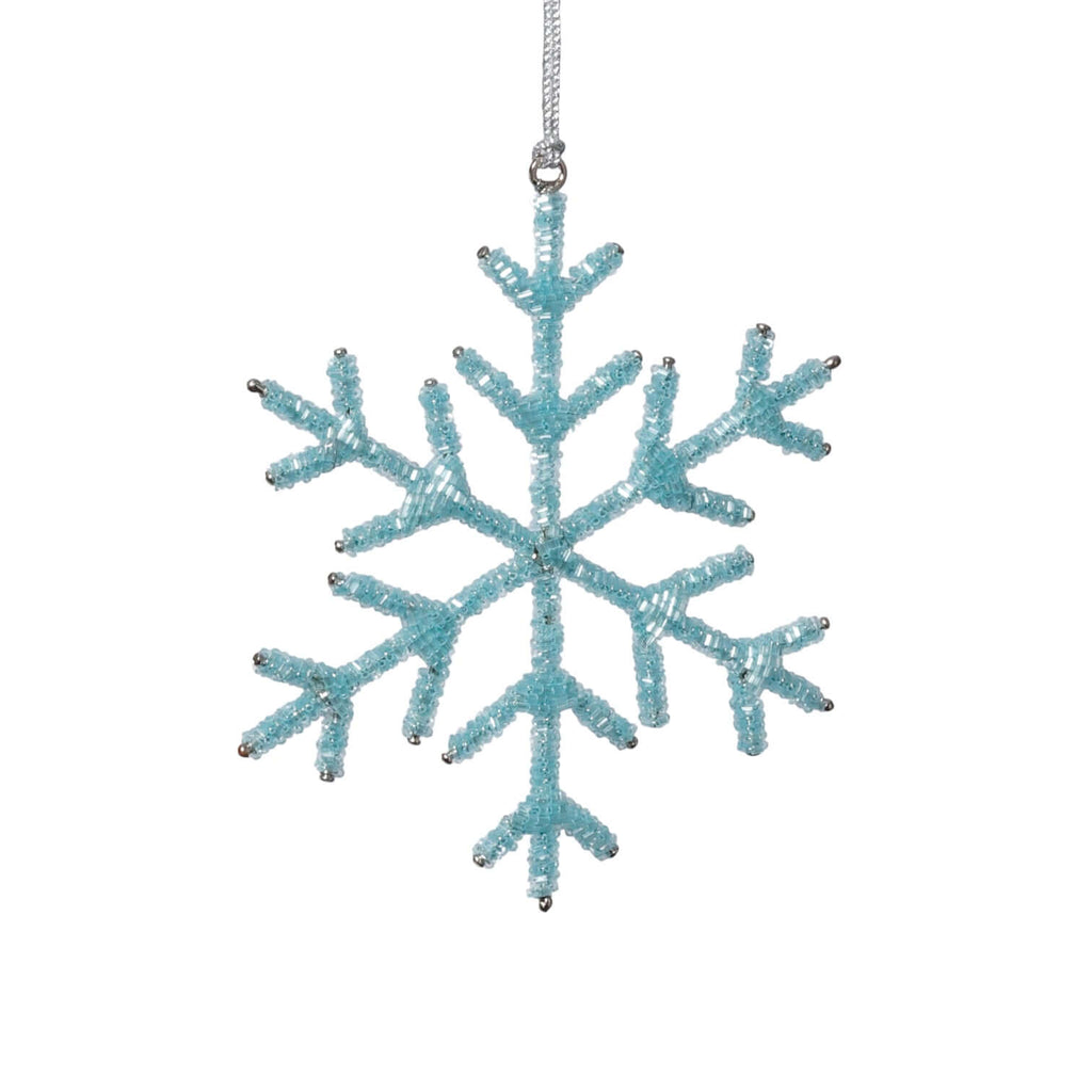 Blue Beaded Snowflake Ornament