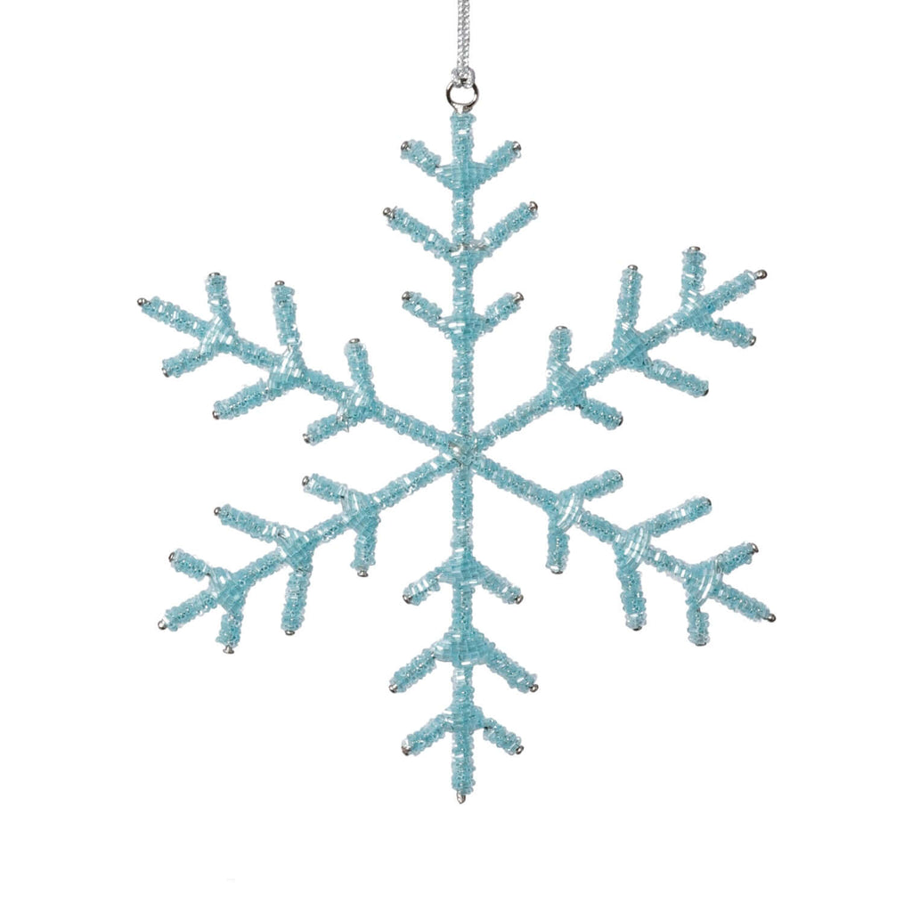 Blue Beaded Snowflake Ornament