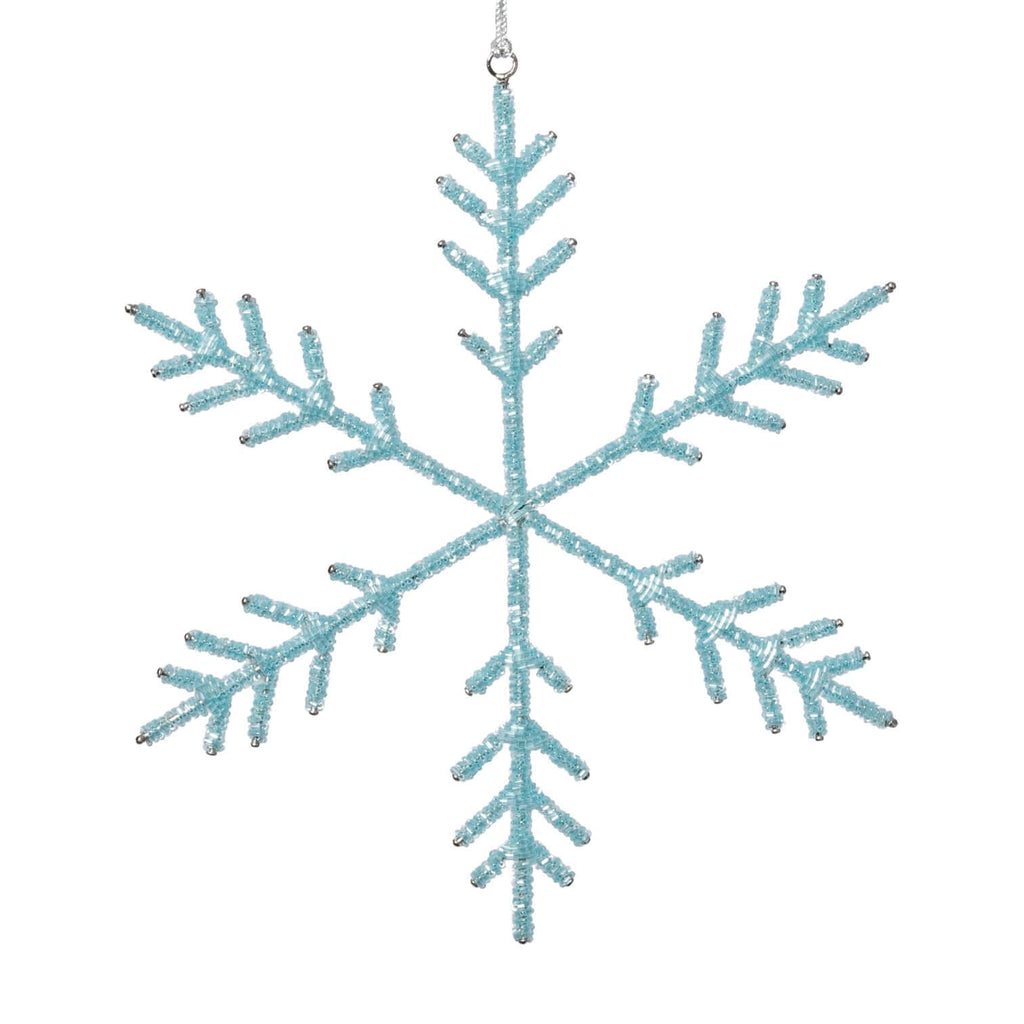 Blue Beaded Snowflake Ornament