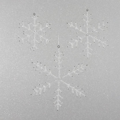 Beaded Snowflake Ornament-White, 8" - CARLYLE AVENUE
