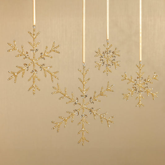 Beaded Snowflake Ornament - Set of 6