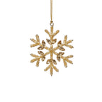Golden Beaded Snowflake Ornament, 6" - CARLYLE AVENUE