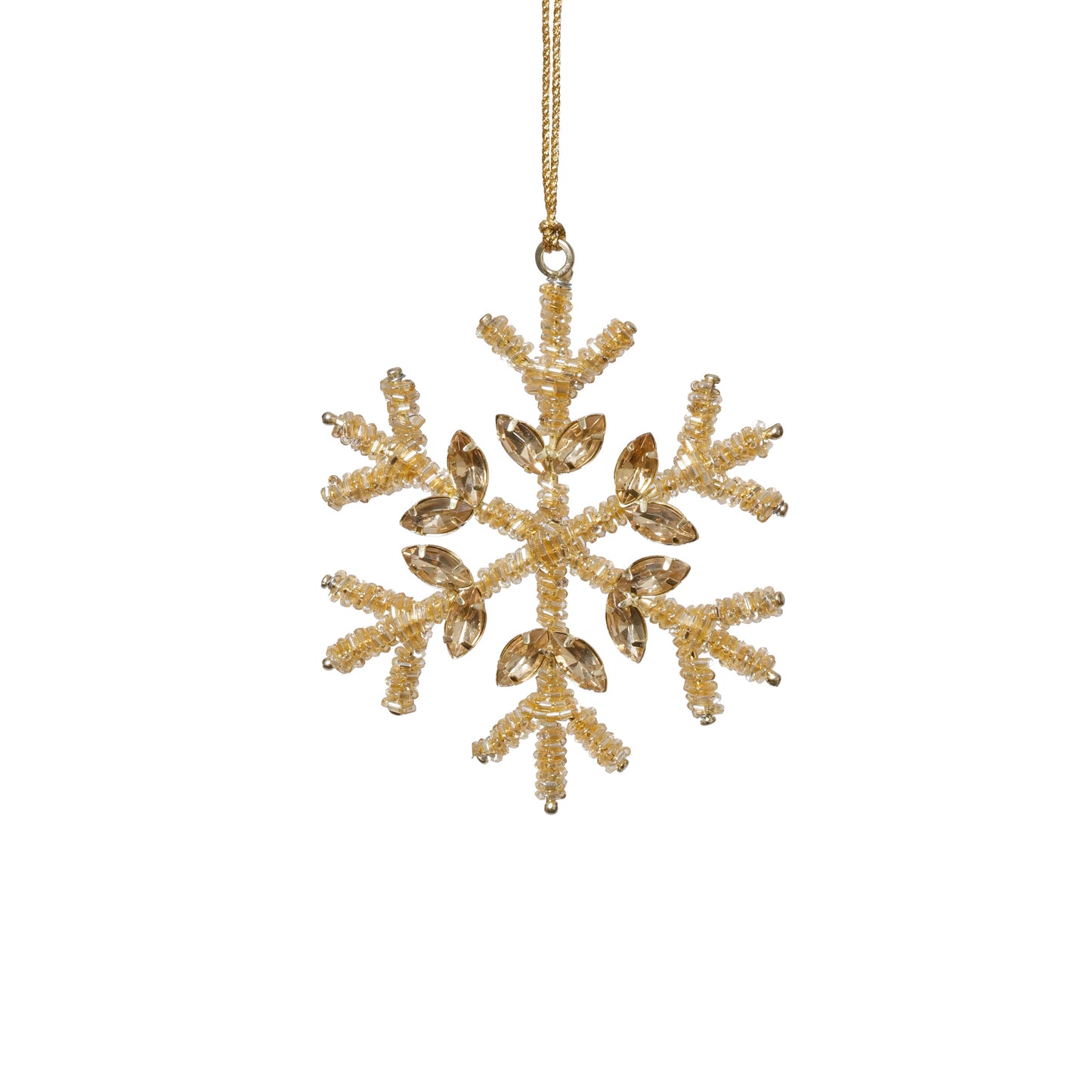 Beaded Snowflake Ornament - Set of 6