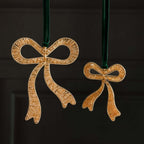 Gold Beaded Bow Ornament, Set of 12 Assorted - Ornaments by Carlyle Avenue