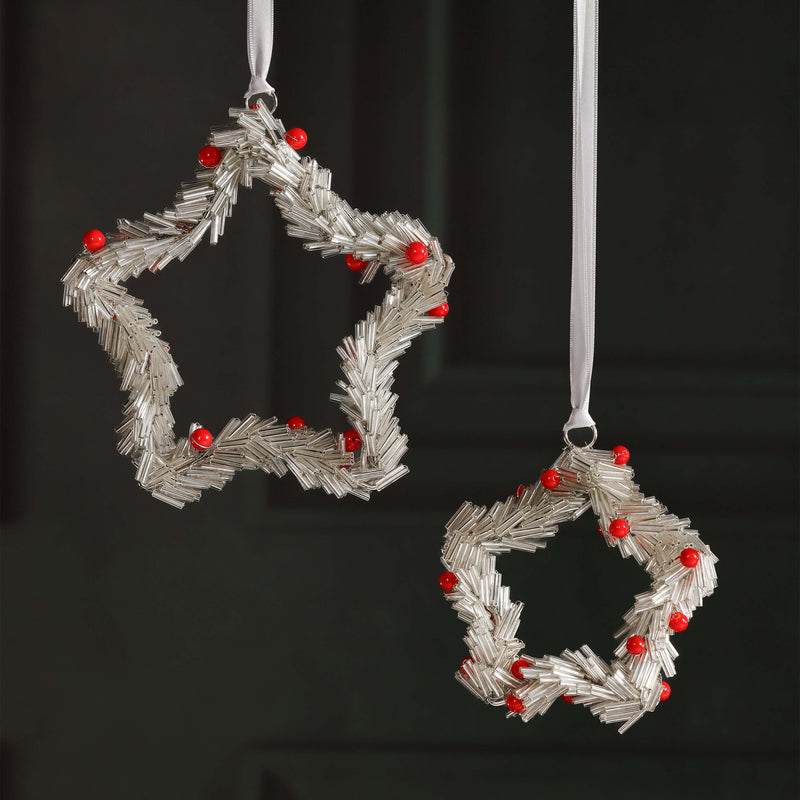 Beaded Star Ornament, Set of 12