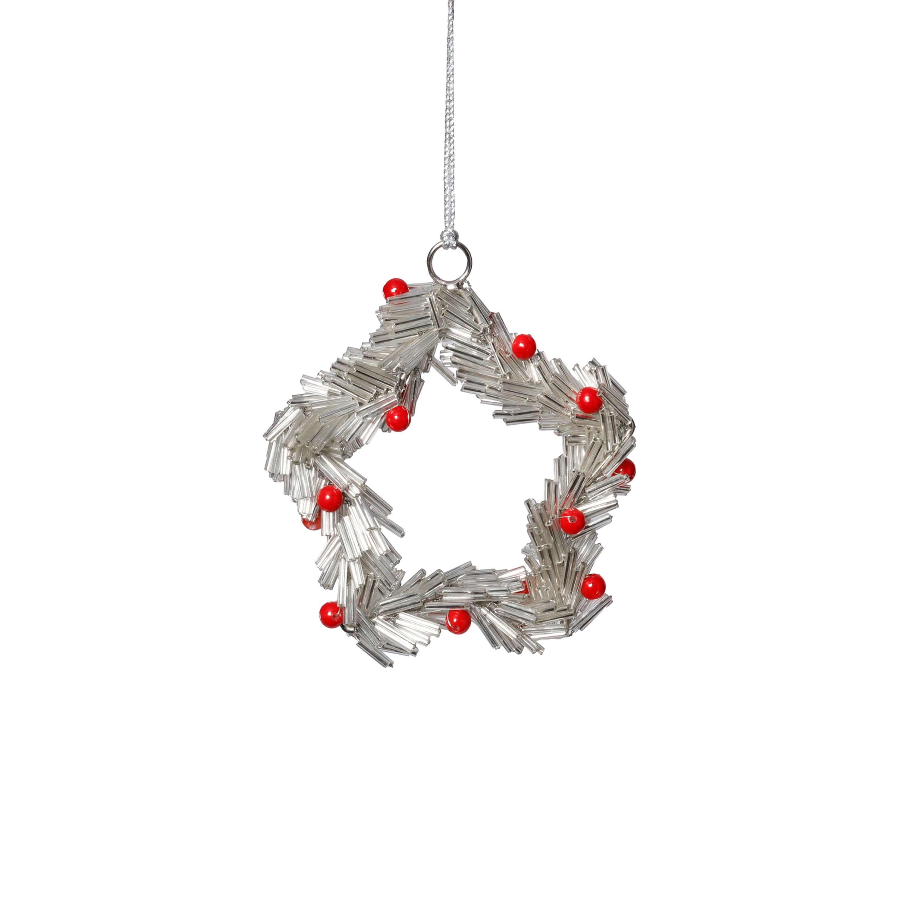 Beaded Star Ornament, Set of 12
