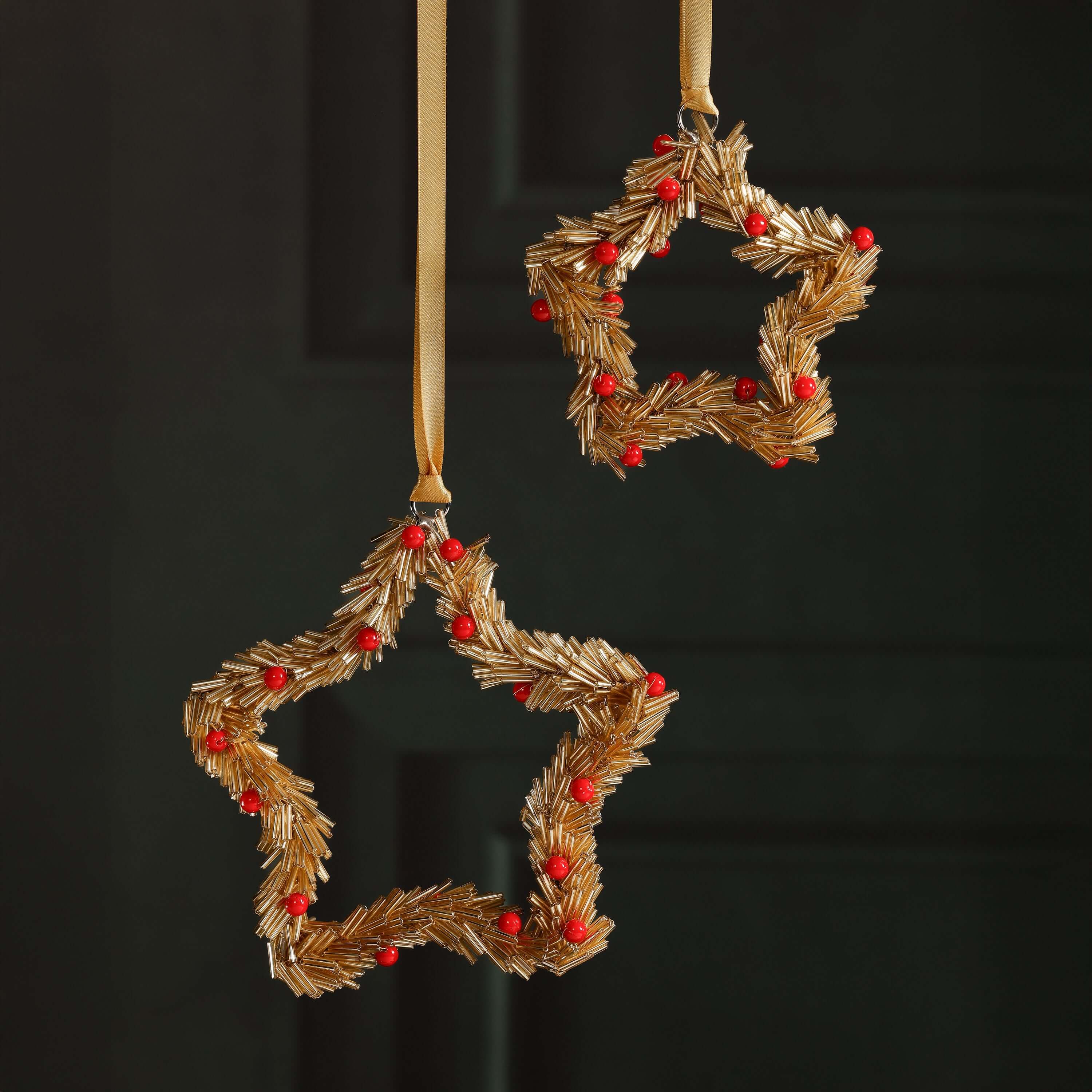 Beaded Star Ornament, Set of 12