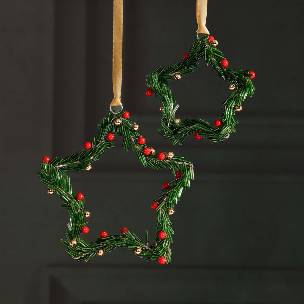 Beaded Star Ornament, Set of 12