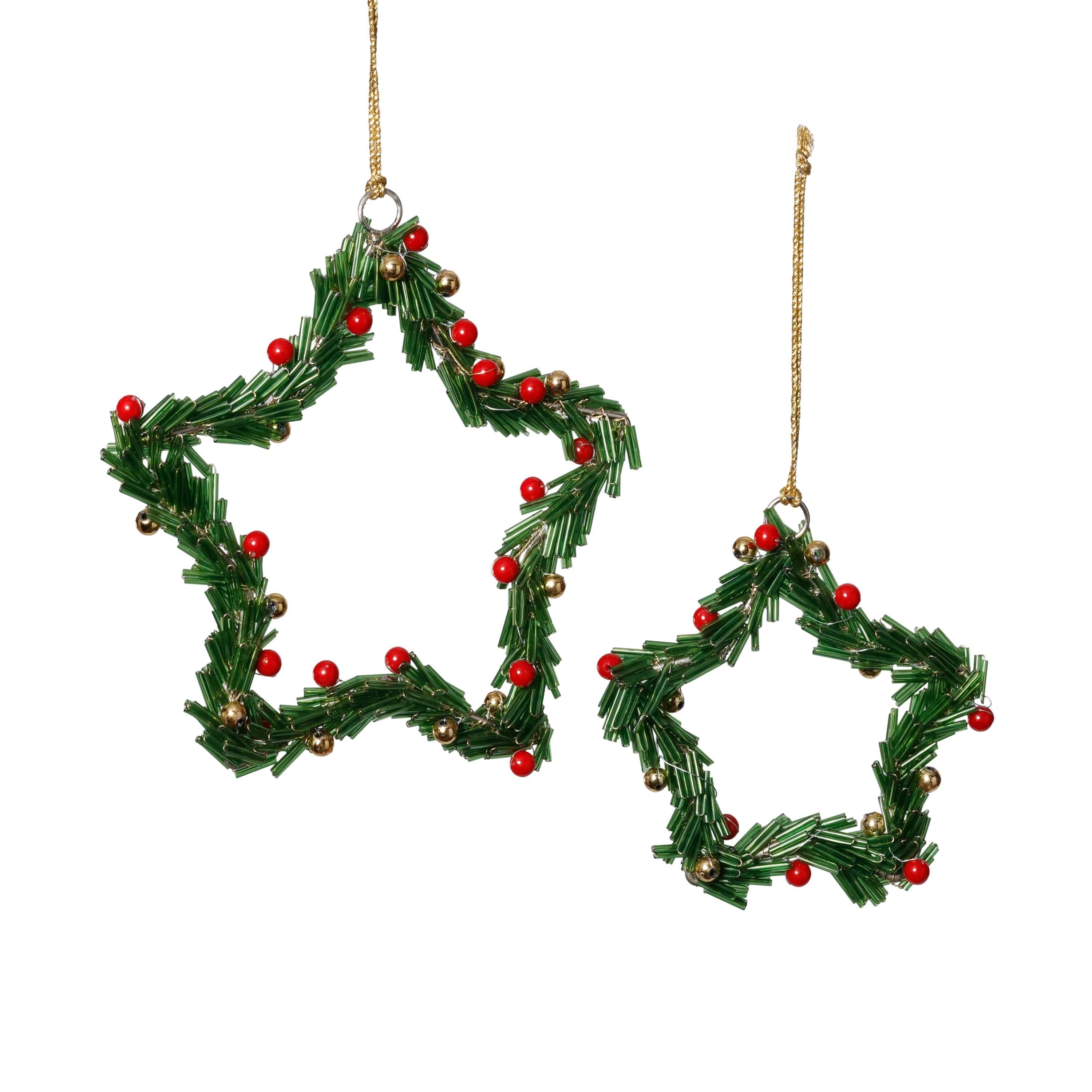 Beaded Star Ornament, Set of 12