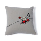 St. Mortiz Glam Cotton Chambray Throw Pillow - Sledding