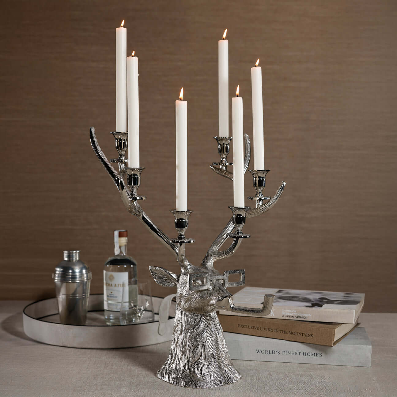 Pipe-Lit Stag 6-Tier Candle Holder - Candle Holders by Carlyle Avenue