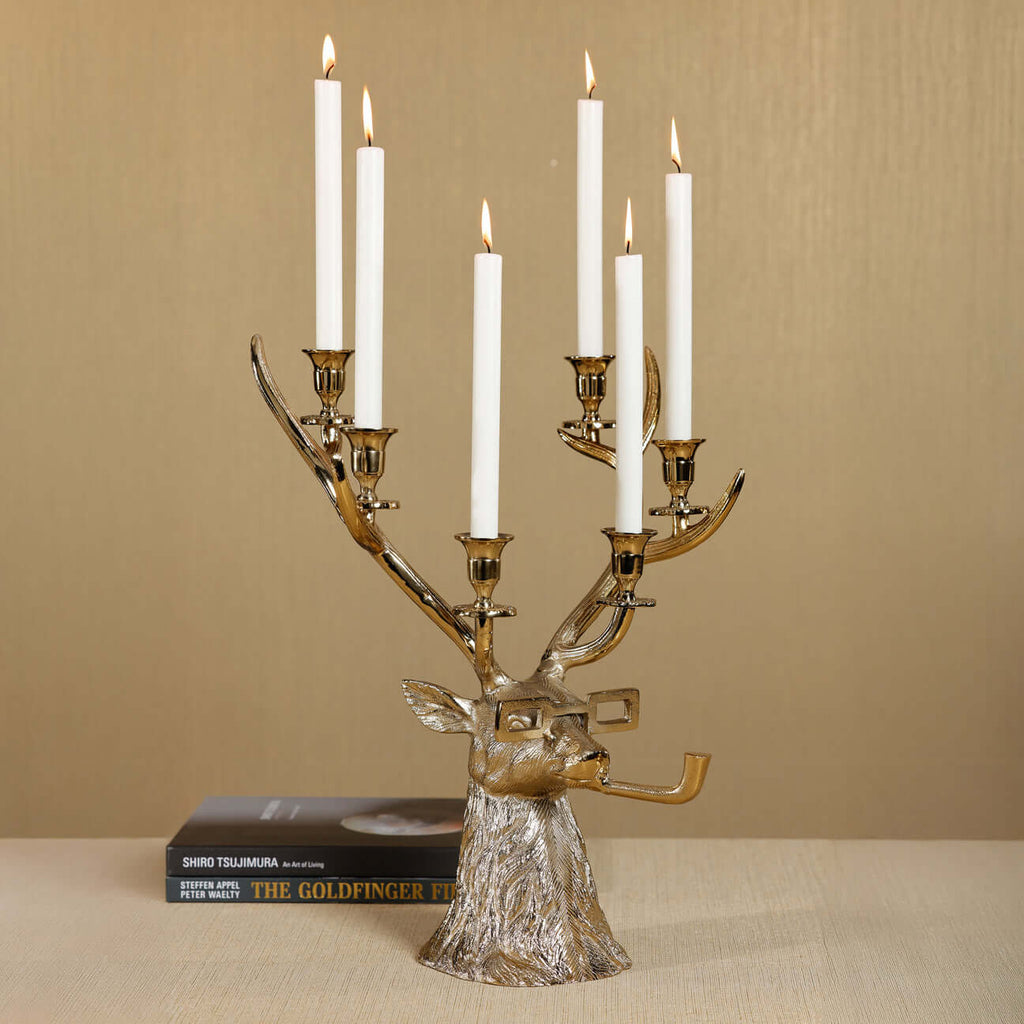 Pipe-Lit Stag 6-Tier Candle Holder - Candle Holders by Carlyle Avenue
