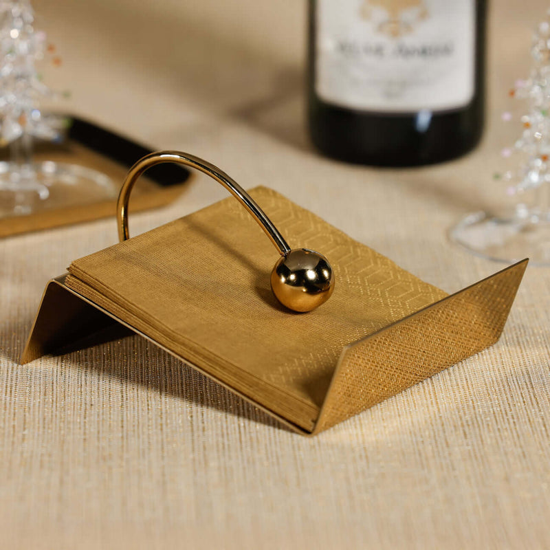 Sleek Cocktail Napkin Holder - Polished Gold - Napkin Holder by Carlyle Avenue