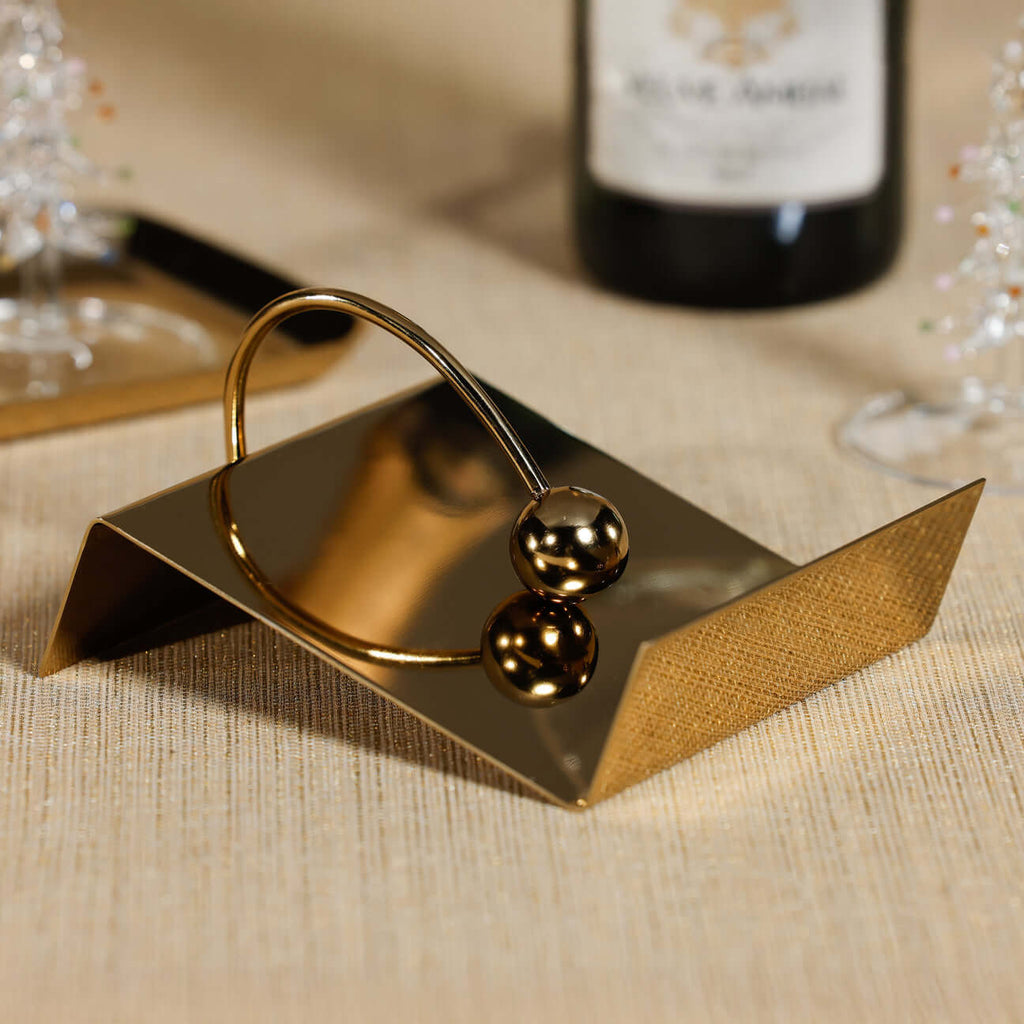 Sleek Cocktail Napkin Holder - Polished Gold - Napkin Holder by Carlyle Avenue