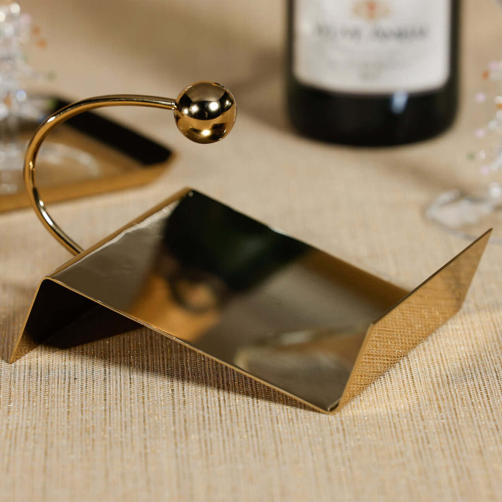 Sleek Cocktail Napkin Holder - Polished Gold - Napkin Holder by Carlyle Avenue