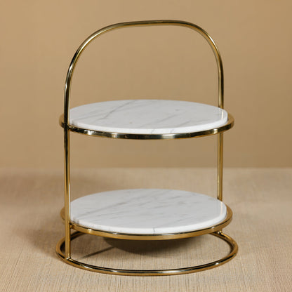 Marble & Gold Cake Stand - Tray by Carlyle Avenue