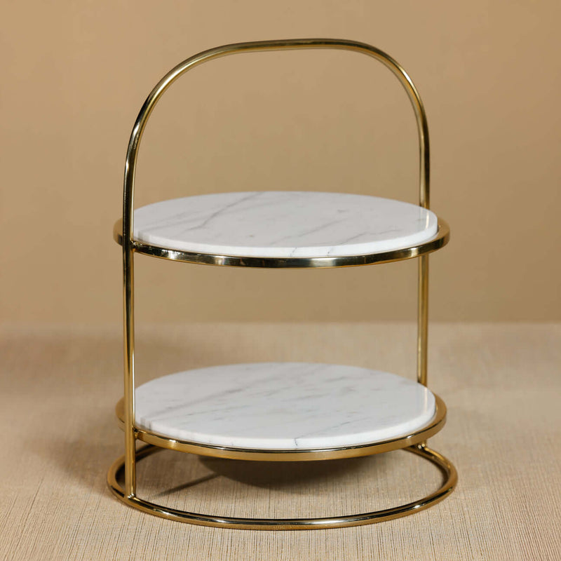 Marble & Gold Cake Stand - Tray by Carlyle Avenue
