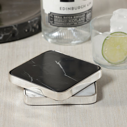 Roku Silver Border Drink Coaster (Set of 6)