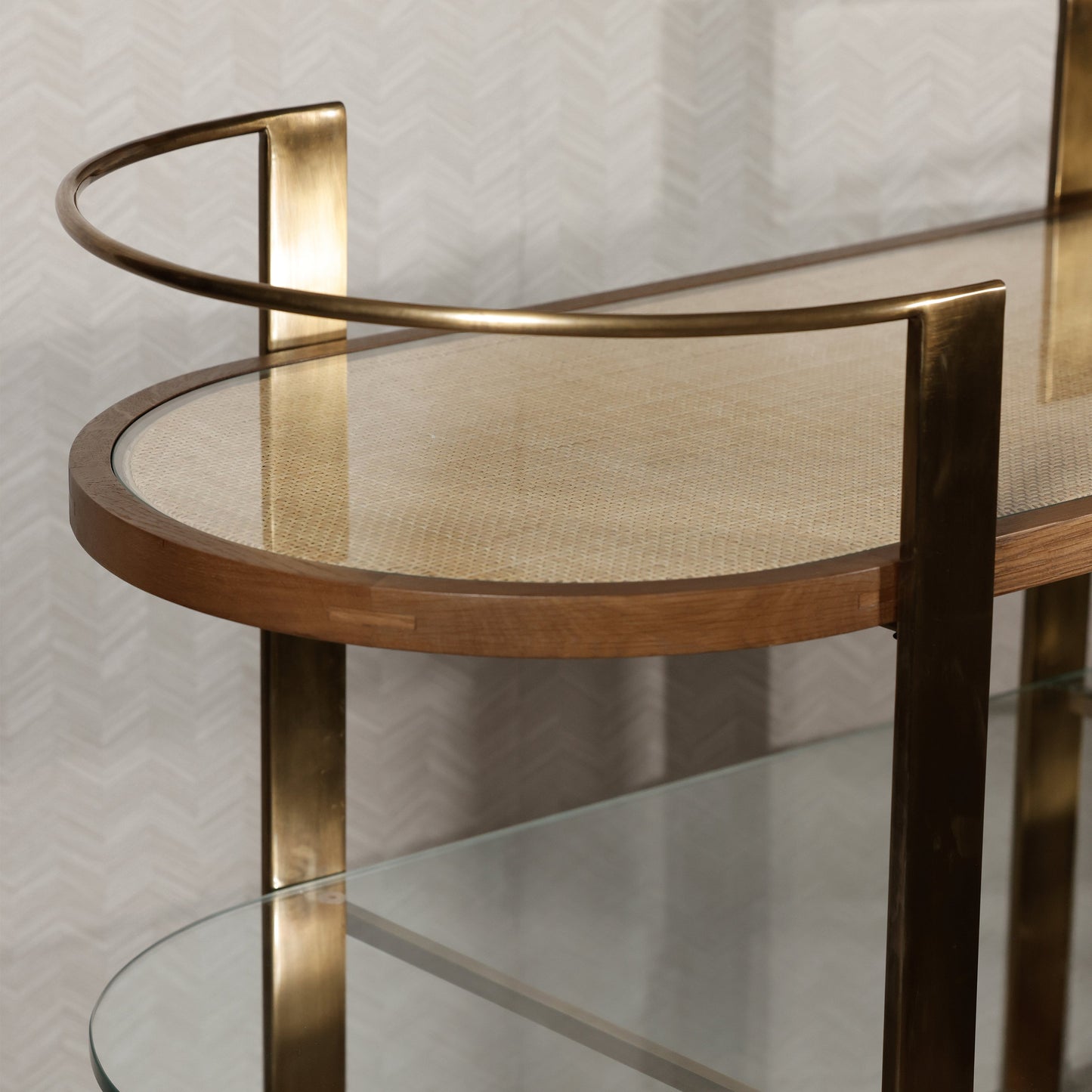 Sloane Oak Wood Oval Bar Cart