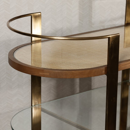 Sloane Oak Wood Oval Bar Cart