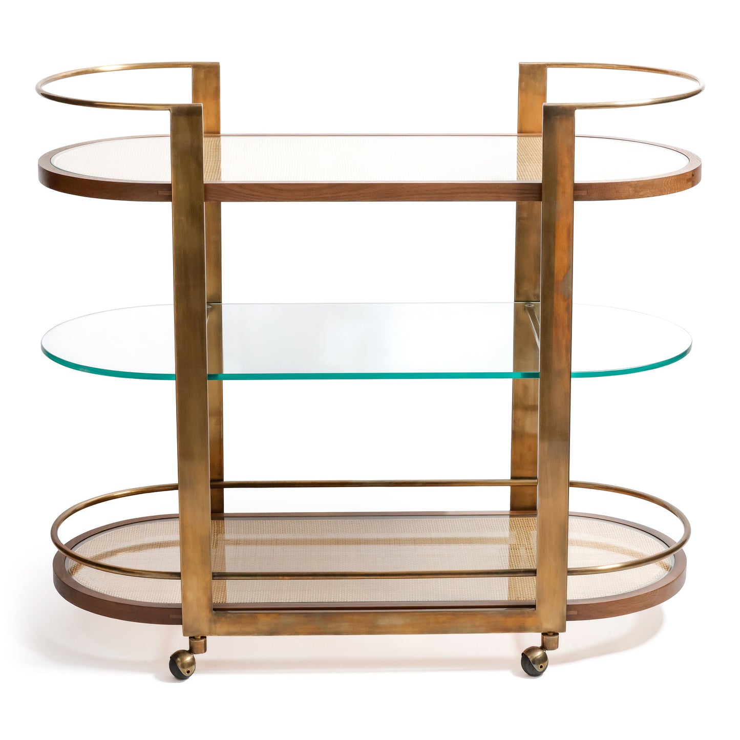 Sloane Oak Wood Oval Bar Cart
