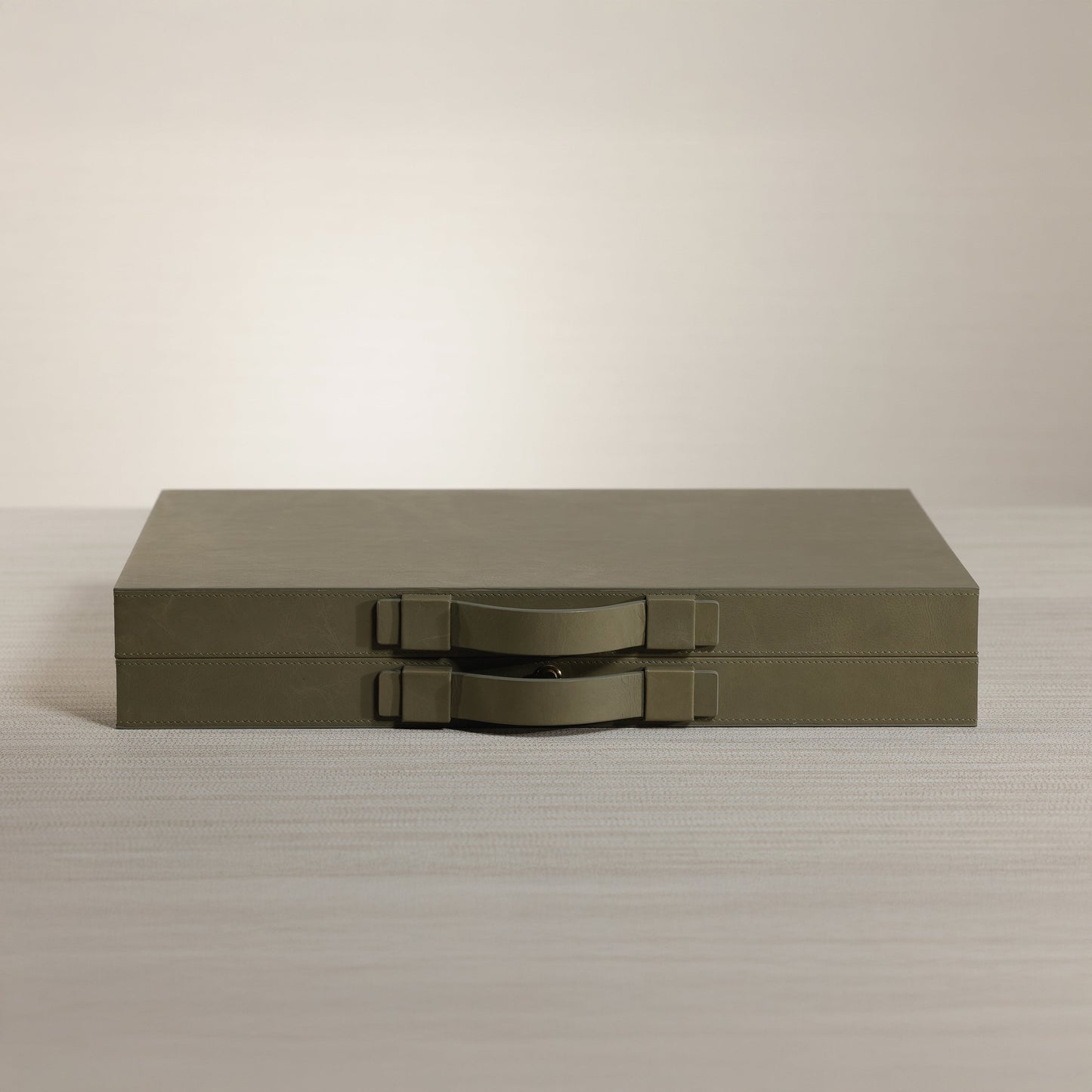 Geneva 19" Backgammon Set - Dusty Green Leather