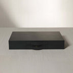 Geneva 19" Backgammon Set - Midnight Black Leather in sleek matte black leather finish