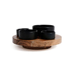 Lazy Susan with 4 Ceramic Bowls