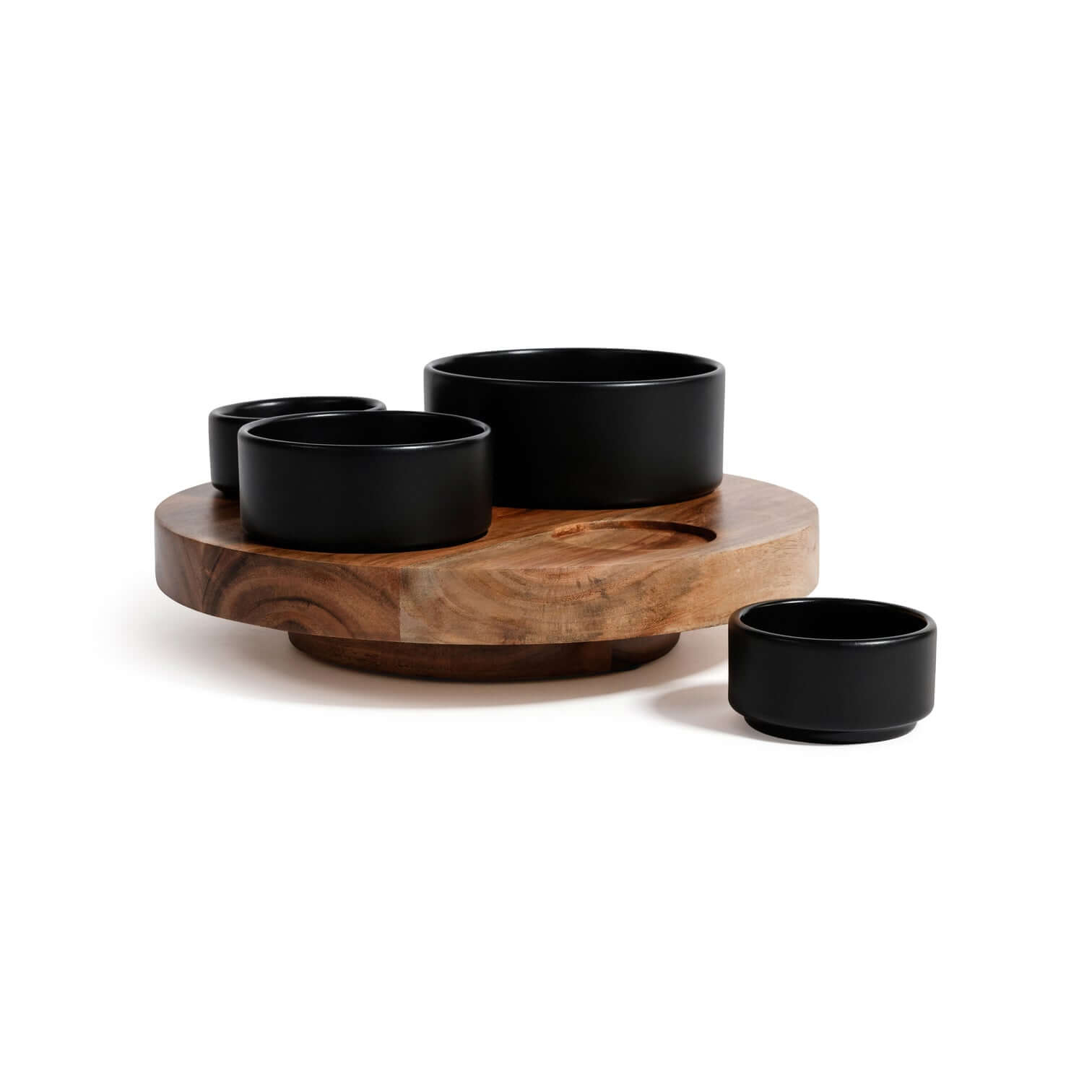 Lazy Susan with 4 Ceramic Bowls