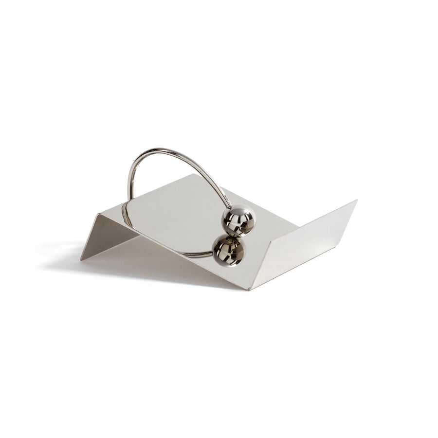 Sleek Cocktail Napkin Holder - Polished Nickel - CARLYLE AVENUE