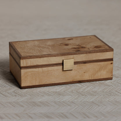 Linea Heritage Burl Veneer Jewelry Box
