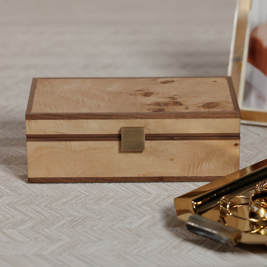 Linea Heritage Burl Veneer Jewelry Box