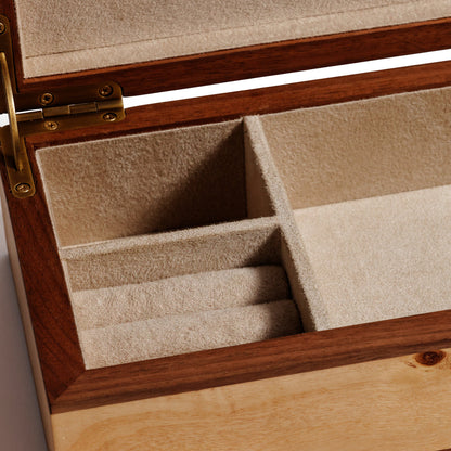 Linea Heritage Burl Veneer Jewelry Box